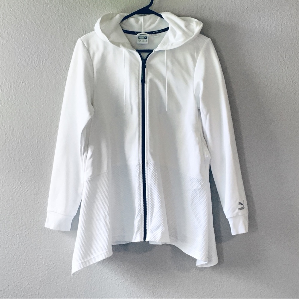 Puma EVO White Drapey Hoodie Small